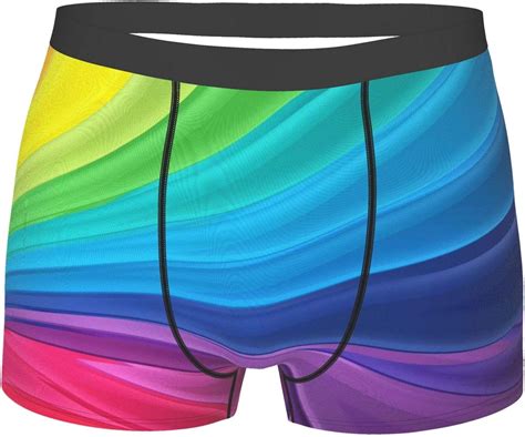 Rainbow Gradient Mens Boxer Briefs Soft Underwear Graphic Novelty Underpants Uk Clothing