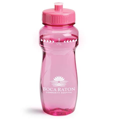 Translucent Pink Vista Water Bottle With Pink Lid 24 Oz