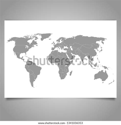 World Map Borders On White Paper Stock Vector Royalty Free 1341036353