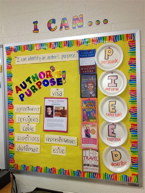 Authors Purpose Bulletin Board In My Classroom Kindergarten