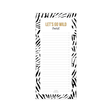 Noteblock Checklist Let’s go wild - Studio Stationery