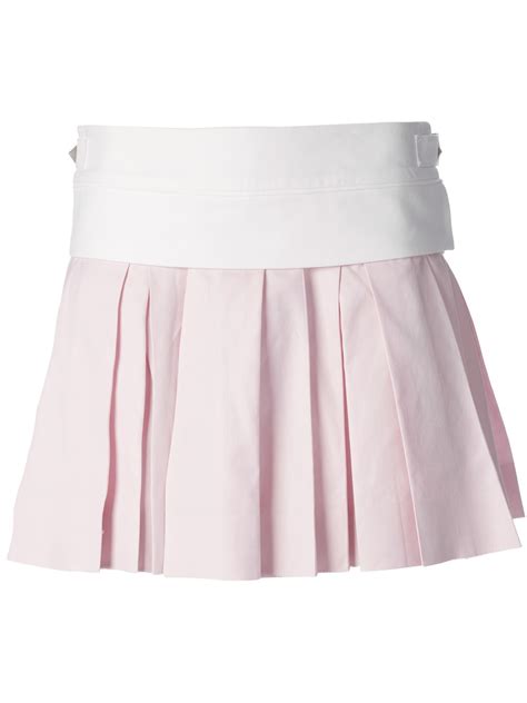 alexander wang pleated mini skirt in pink pink and purple lyst