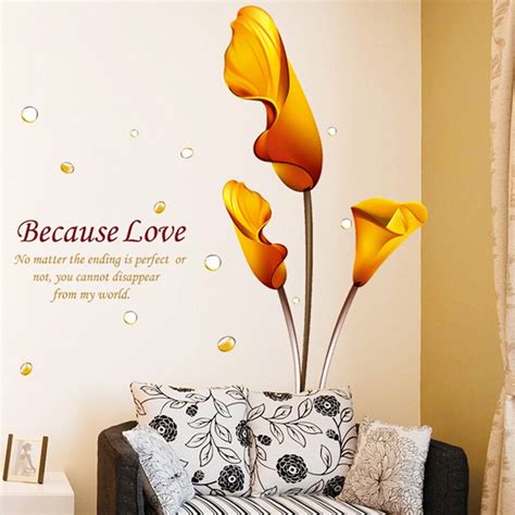 Now, take your large design (with the backing still attached) and position it on the wall. Large Vinyl Wall Decals Flower Bedroom Wall Stickers for ...