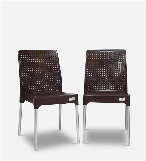 Buy Genoadotted Plastic Chair In Brown Finish Set Of 2 At 1 Off By Italica Pepperfry