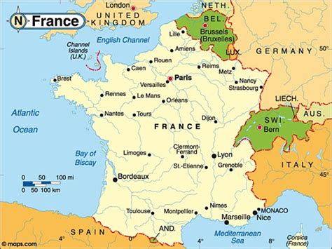 Destination France Travel And Tourist Information Map Of France