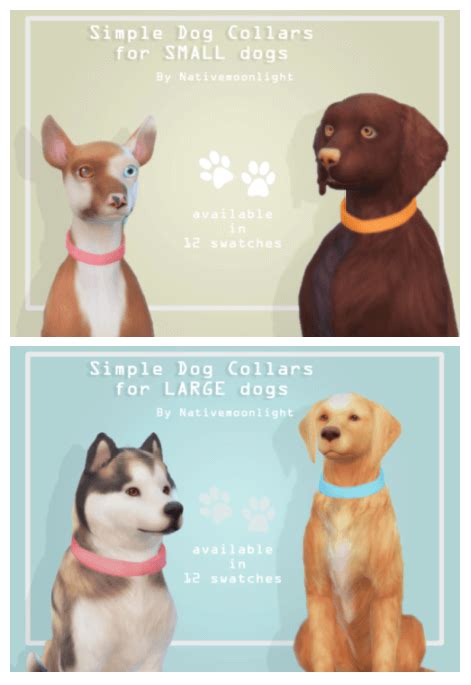 Dog Collars Small And Large Size For The Sims 4 Spring4sims Sims 4