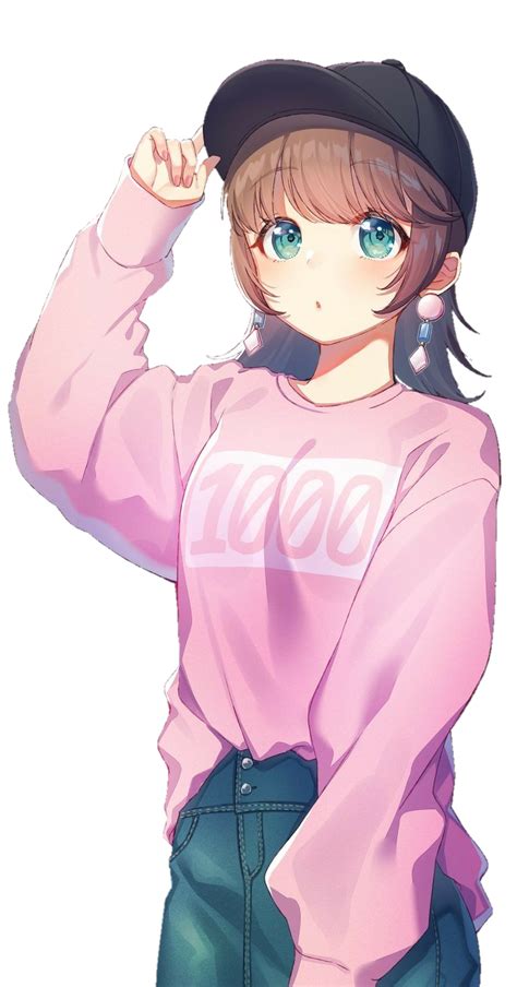 Girl Anime Animegirl Cute Colorful Kawaii Handpainted