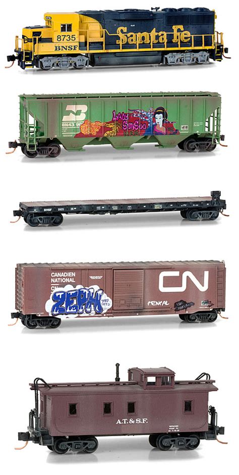 993 01 290 Weathered Bnsf Freight Set N Scale Trains