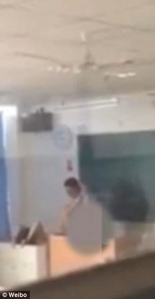 Chinese Tutor Caught On Camera Having Sex In A Classroom In Broad