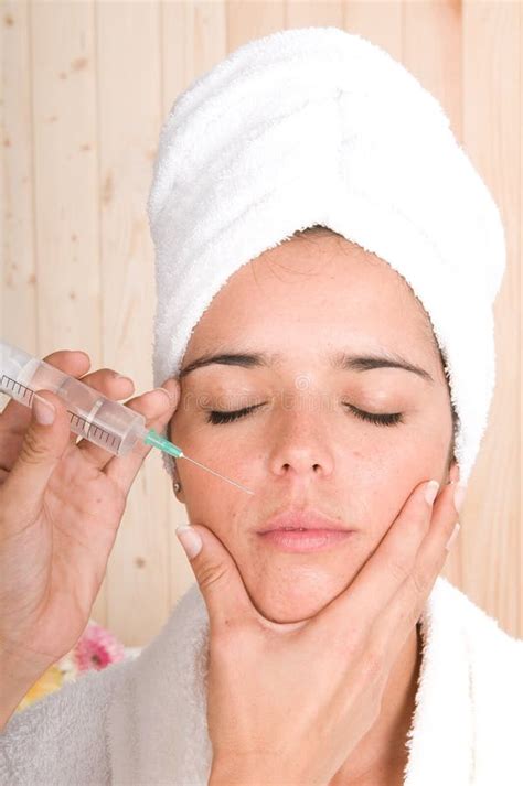 Cosmetic Treatment With Botox Injection Stock Image Image Of Care