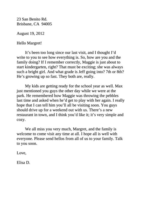 Friendly Letter Template Printable Pdf Download