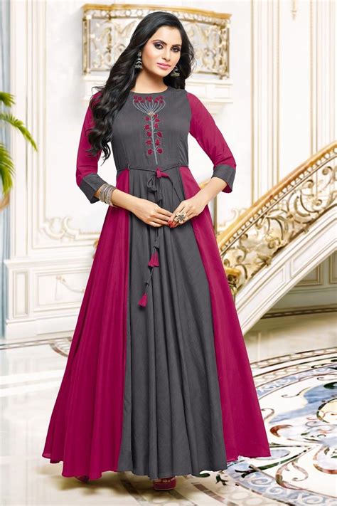 Share More Than 63 Long Gown Type Kurtis Latest Poppy