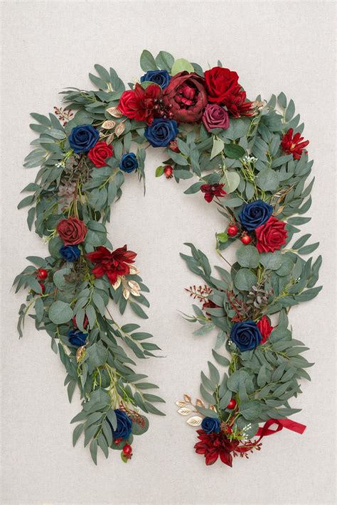 Maybe you would like to learn more about one of these? 6ft Eucalyptus Flower Garland - Burgundy & Navy Blue ...