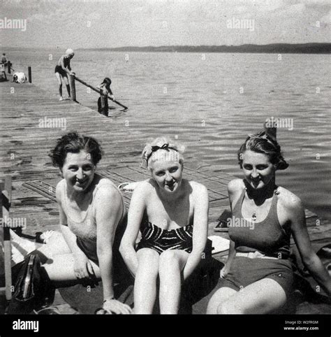 Eva Braun Collection Osam Young German Women In Bathing Suits At A Lake Ca Late 1930s Or
