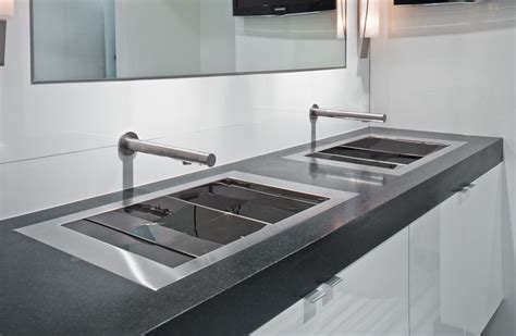 A farmhouse sink installation can be done in 3 ways: Bathroom Lavs in a flush-mount installation - new york ...