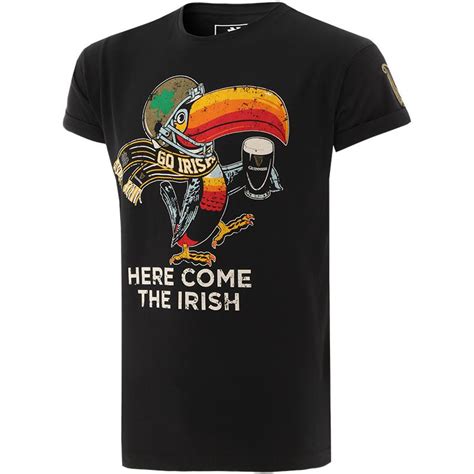Trad Craft Mens Notre Dame Here Come The Irish T Shirt Black Multi
