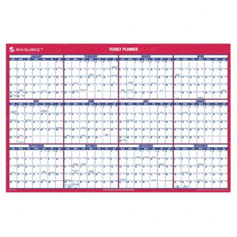 At A Glance Erasable Yearly Wall Calendar Format 12 Months Per Page