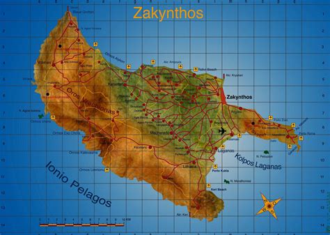 Přehledná mapa ostrova Zakynthos aktualizovaná 2024 levnocestovani cz