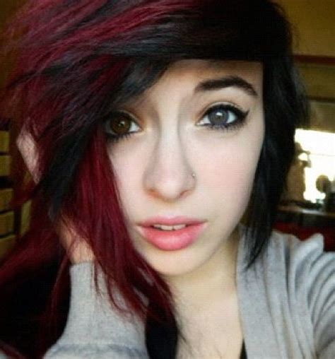 Red And Black Hair Emo Hair Color Hair Dye Colors Hair Color Dark Hair Inspo Color Hair