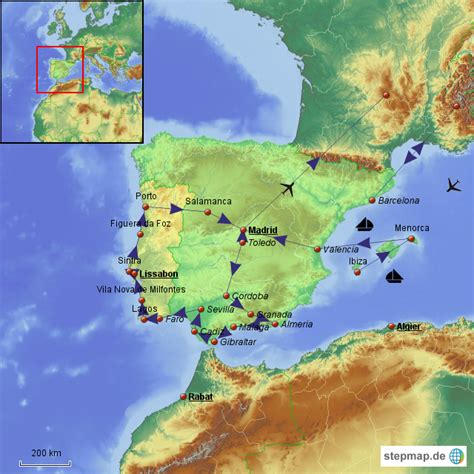 Ansichten & landkarten von europa └ ansichten & landkarten └ antiquitäten & kunst alle kategorien original landkarte jansonius 1640 bresse lyon pont de vaux genf schweiz. StepMap - Spanien Portugal - Landkarte für Europa