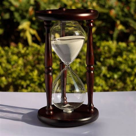 60 Minutes Wood White Sand Glass Hourglass Timer Clock Home Office Decor T Sale Banggood