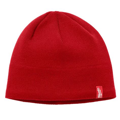 Milwaukee Mens Red Fleece Lined Knit Hat 502r The Home Depot