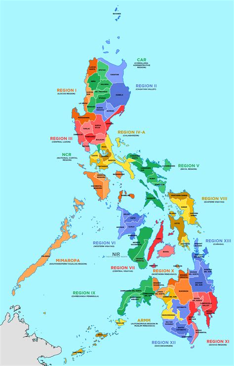 Philippines Regions And Provinces • Map •