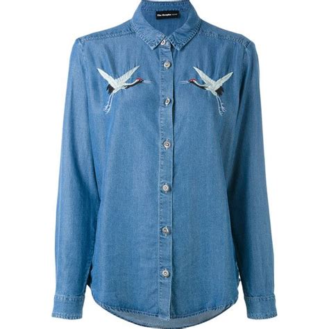 the kooples birds embroideries denim shirt 4 165 ars liked on polyvore featuring tops denim