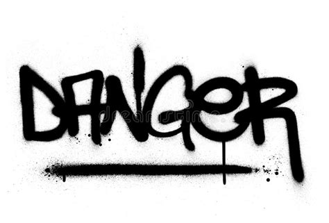 Graffiti Danger Word Sprayed In Black Over White Stock Vector