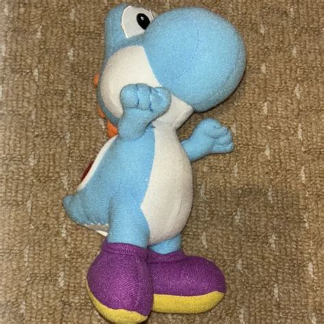 Yoshi Plush Blue Pet Dinosaur Super Mario Bros Soft Doll Nintendo 7 £