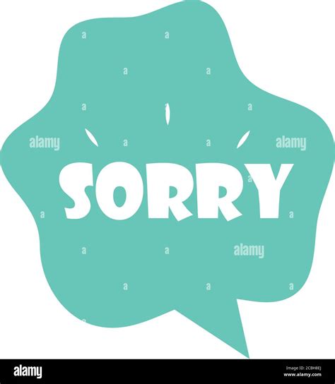 Slang Bubbles Speech Bubble Sorry Word Over White Background Flat