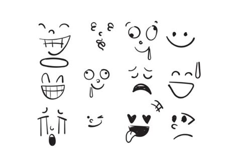 Doodle Face Reaction Emotion Afbeelding Door Gwensgraphicstudio
