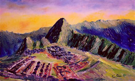 Paysages Mystic Peintures à Lhuile Avec Des Motifs De Machu Picchu