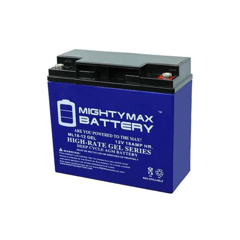 Mighty Max Battery 12 Volt 18 Ah Rechargeable Gel Sealed Lead Acid Sla