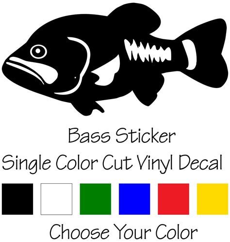 Largemouth Bass 5 Cut Vinyl Fish Sticker Decal Left Etsy