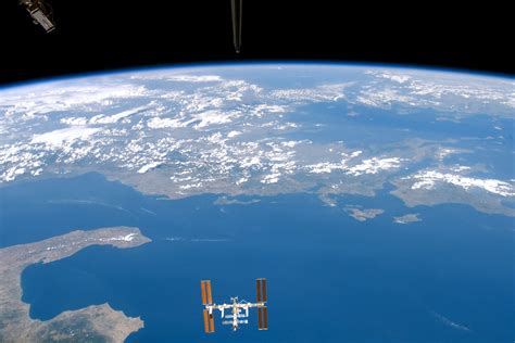 Nasa Visible Earth International Space Station From The Space Shuttle