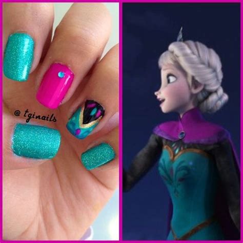 Disneys Frozen Elsa Nail Art Disney Nail Designs Girls Nail Designs