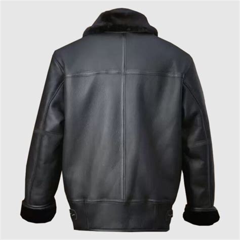 Men Black Aircraft Shearling Jacket Jackets In Leather