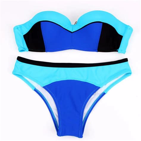 2017 New Sexy Blue Lady Swimwear Summer Beach Girl Swimsuit Bandage Brazilian Push Up Women