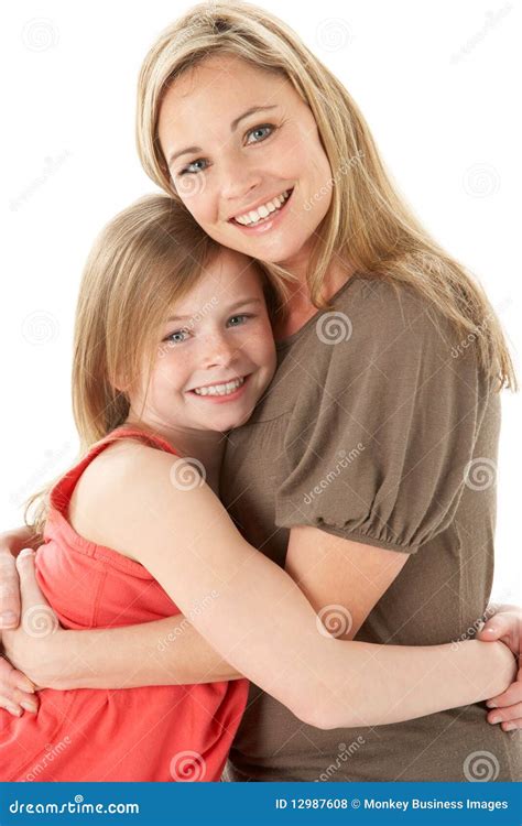 Mother Hugging Her Daughter Of Happy Love Concept In Nature Background Royalty Free Stock Image