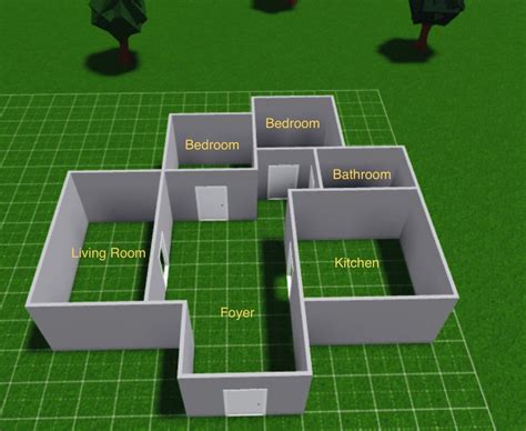 Bloxburg 1 Story House Layout In 2022 House Layouts House Outline Tiny