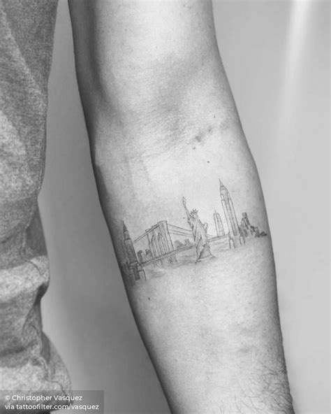 New York Skyline Tatuaje De Nueva York Tatuajes Blancos Tinta Para