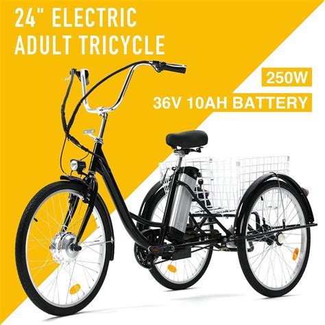 24 Adult Three Wheeled Electric Bicycle Wbasket Find The Best Deals