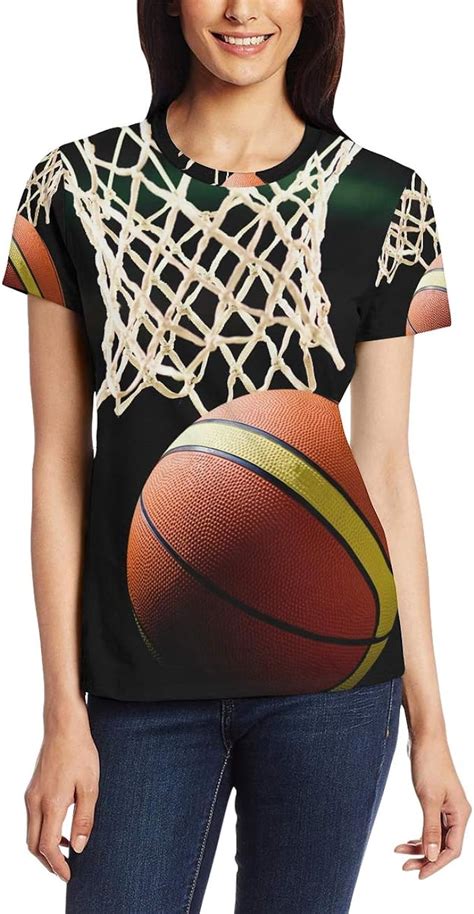 Ahomy Camiseta De Manga Corta Para Mujer Diseño De Baloncesto Con