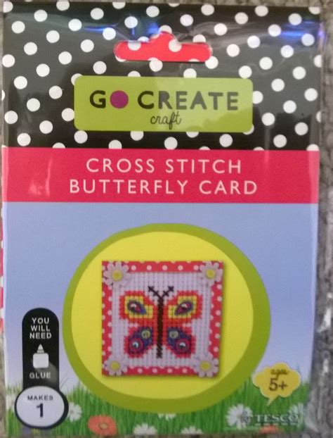 Cross Stitch Butterfly Card Kit By Go Create Crafts For Tesco Etsy Uk