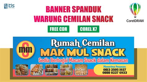 Free Cdr Desain Banner Toko Cemilan Snack Klsdesain Youtube