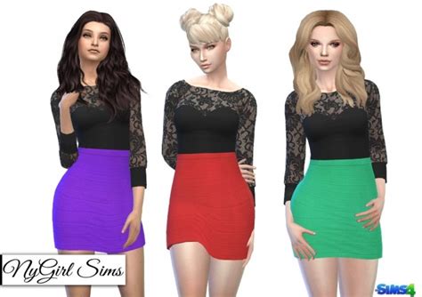 Lace Top And Bandage Skirt Dress At Nygirl Sims Sims 4 Updates