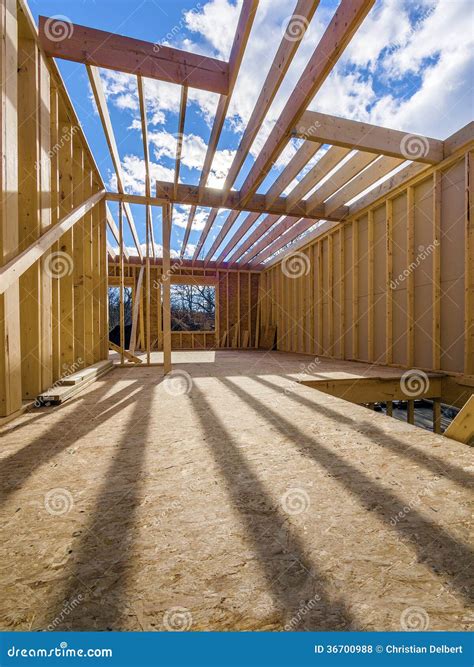 Framing Construction Of A New House Stock Photo Image Of Wooden