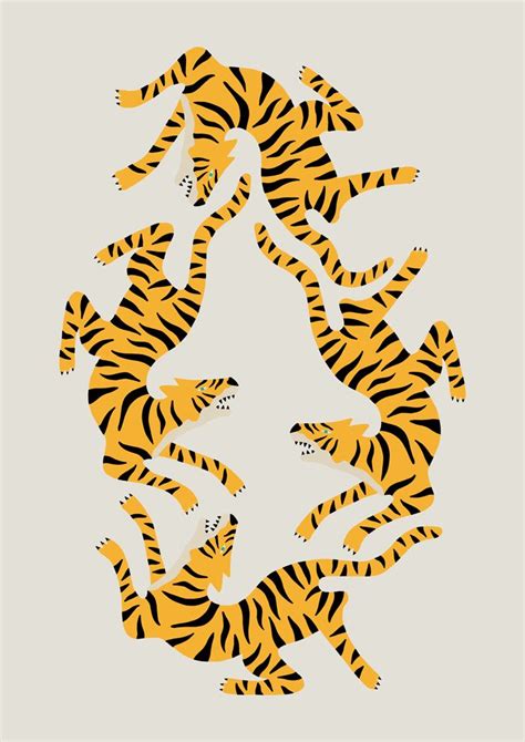 Tiger Against Tiger On Behance Illustration Art Animal Illustration