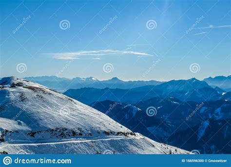Goldeck Panorama Of Snow Covered Alps Stock Photo Image Of